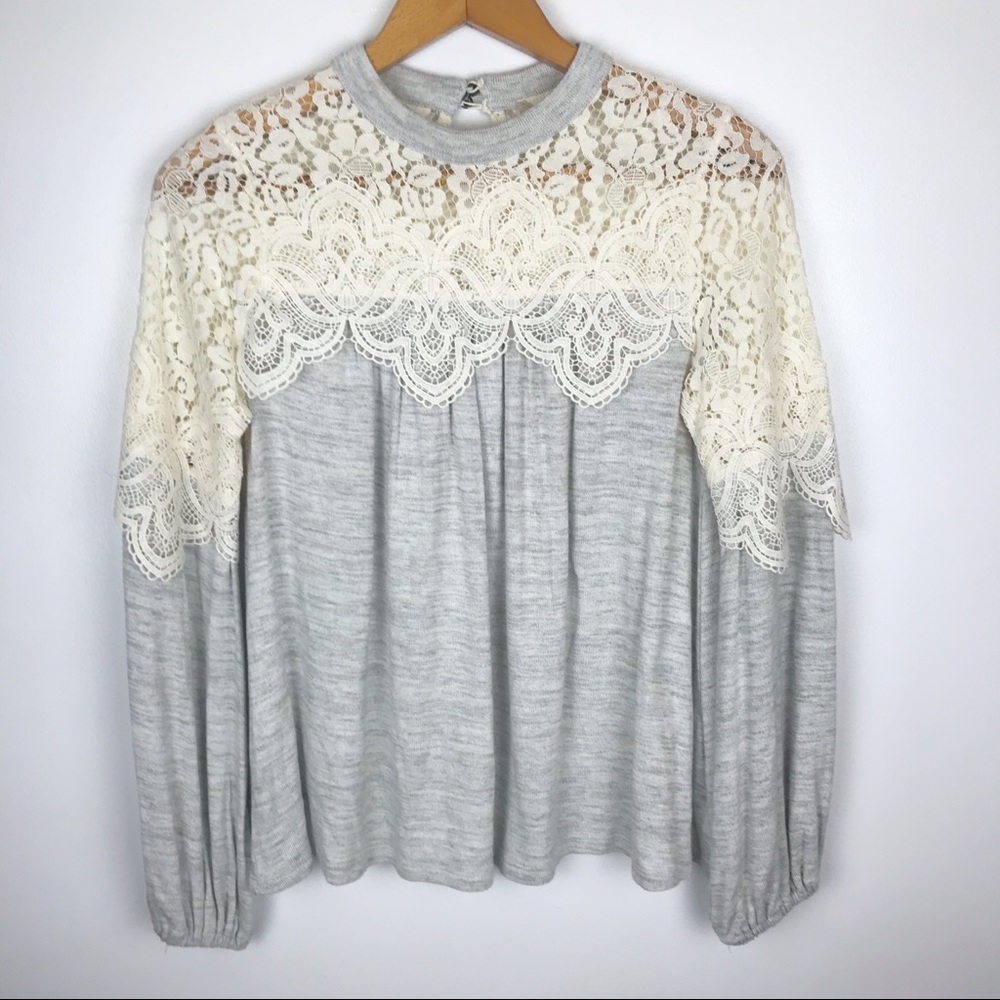 Pullover Lace long Sleeve Si…